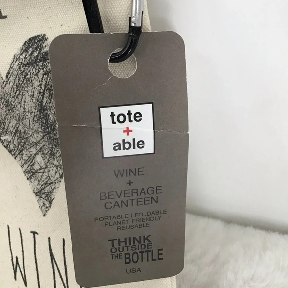 Tote + Able Wine/Beverage Canteen Canvas Portable Foldable Planet Friendly NWT - Picture 3 of 7